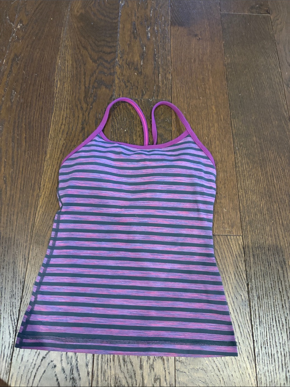 Lululemon Purple and Black Striped Tank, size 2